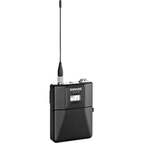 SHURE QLXD1-J50 Transmisor inalámbrico Bodypack para receptores QLX-D/ULX-D uso micrófono o instrumento de lavalier/auriculares conector TA4M