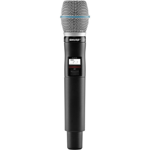 SHURE QLXD2/B87A-L50 Micrófono de mano con transmisor inalámbrico digital, cápsula Beta 87A, 2560 frecuencias  (L50 657-663 MHz)