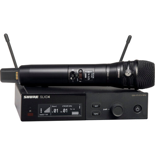 SHURE SLXD24/K8B Sistema micrófono inalámbrico de mano  con capsula KSM8, Receptor de montaje en rack, (G58: 470 a 514 MHz)